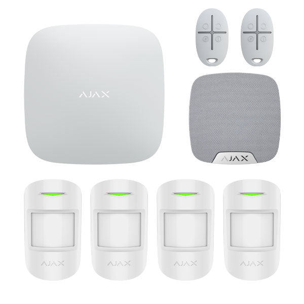Ajax Hub 2 Plus Indoor Alarm Starter Kit – Four Motion Passives (Wi-Fi & LTE)